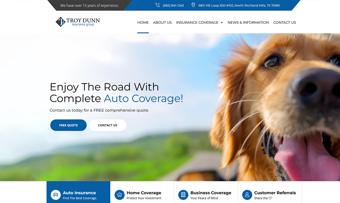 Troy Dunn Insurance Group website design